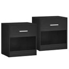 VASAGLE Lot de 2 Tables de chevet avec Tiroir et Compartiment ouvert noir