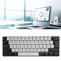 ETO- Mini clavier RVB G61 Mini clavier RGB LED rétro-éclairage 61 touches ergonomique mécanique sensation filaire clavier Blanc