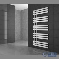 ECD Germany Iron EM Design Radiateur sèche-serviettes électrique 1200W - 600 x 1400 mm - blanc - Sèche-serviettes