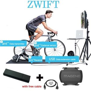COMPTEUR POUR CYCLE Compteur vélo,USB ANT + DONGLE pour Zwift Tacx Wahoo Garmin Bkool entraînement intérieur entraîneur un - Type USB and sensor cable