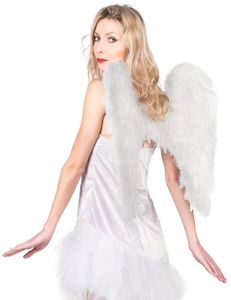 Ailes d'Anges en Plumes Blanc 40 x 32 cm - accessoire pour deguisement pas  cher - Badaboum