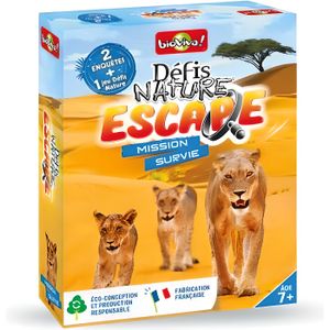TAPIS DE JEU DE CARTE Défis Nature Escape - Mission survie - BIOVIVA - Jeu d'enquête pour enfant de 7 ans et plus