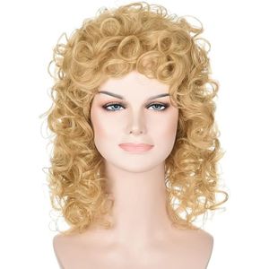 PERRUQUE - POSTICHE 70S Blonde Curly Wig | California Ladies Sandy Afr