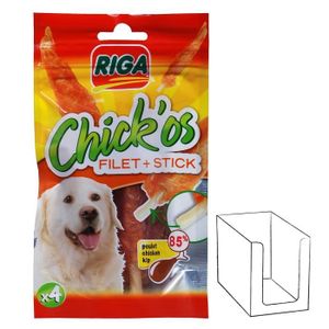 FRIANDISE RIGA CHICK'OS filets de poulet + stick x 4 pour ch