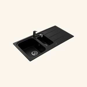 Evier Granit Gris Clair Schock Manhattan 1 Grand Bac 1 Egouttoir Achat Vente Evier De Cuisine Evier Granit Gris Clair Cdiscount