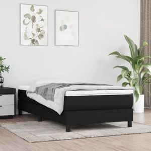 SOMMIER Cadre de lit à sommier tapissier - TBEST - HOP3120494 - Noir - 100x200 cm - Tissu