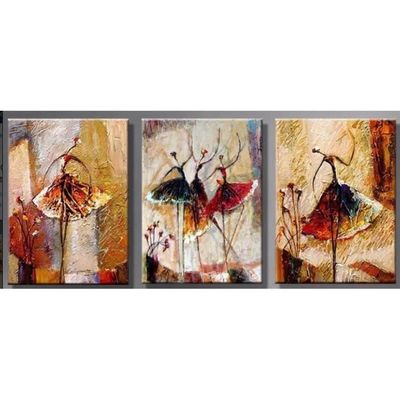 Tableau Deco Peint A La Main Toile 3pcs Abstrait Danse Fille Peinture A L Huile Moderne Art Mural Sans Cadre Achat Vente Tableau Toile Cdiscount