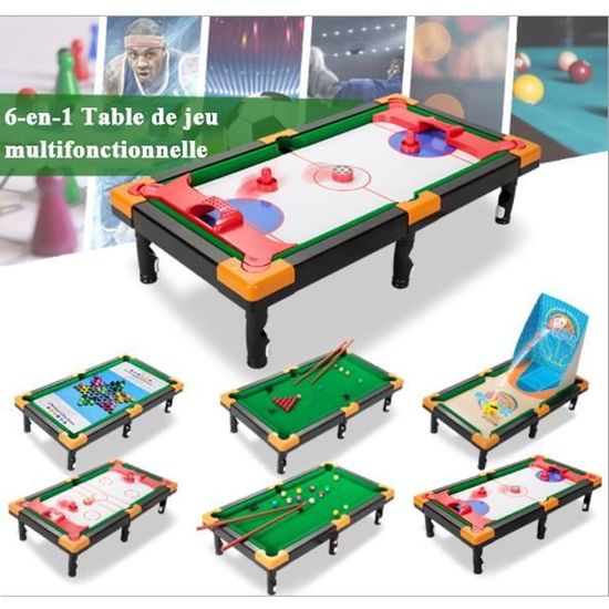 6-en-1 Table de jeu multifonctionnelle - table de billard jouet - Table de  jouet d'intérieur pour enfants