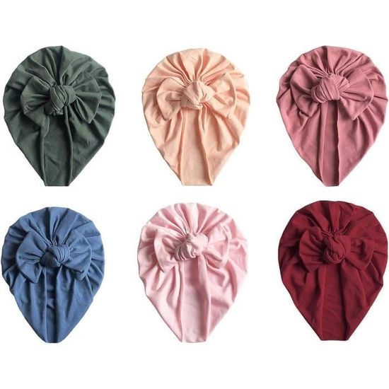 Katutude Bébé Turban Bonnets De Naissance Mignon Arc Bandeau Chapeaux Turban Bun Noeud Bébé Élastique Serre Tête Accessoires Nouveau Né Casquettes Bonnets Pour Bébé Fille Garçon