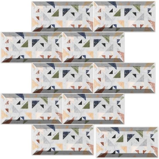 Dosseret Adhésif PVC Hexagonal Beige – 10 Plaques, Style Art Déco, Cuisine/salle De Bain