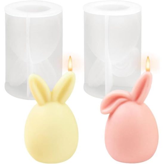 Moule à Bougie 3D En Forme De Lapin De Pâques En Résine, Moule à Savon Fait à La Main Pour La Fabrication De Bougies