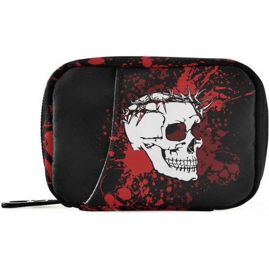 OOTB Tirelire Tête De Mort Avec Lunettes De Soleil Et Casque De Moto, Noir, Blanc, Taille Unique