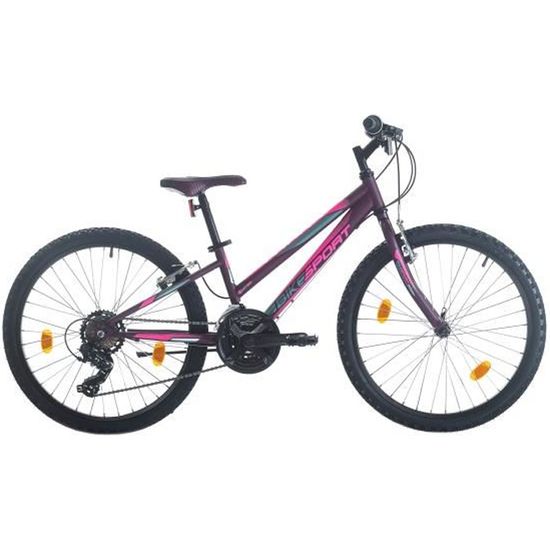 Vélo VTT pour enfant VIKY 24" Lady Violet - 18 vitesses - Freins V-brake