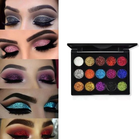 Palette De 12 Fards à Paupières Miroir Lilyz - Boîte En Métal Cadeau Luxe Avec Pinceau - Neuf