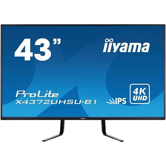 Écrans PC iiyama Prolite X4372UHSU-B1 Écran LED IPS 4K UHD (2 x HDMI, 2 x DisplayPort, USB2.0-3.0, PbP) Noir 108 cm 2427