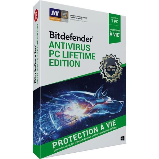 Bitdefender Antivirus PC Lifetime Edition 2022 - Protection à vie