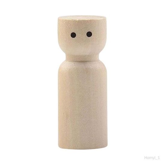 50 Figurines En Bois Brutes - Poupées DIY à Peindre - Artisanat Enfants/Adultes - 4 Tailles (35-65mm)