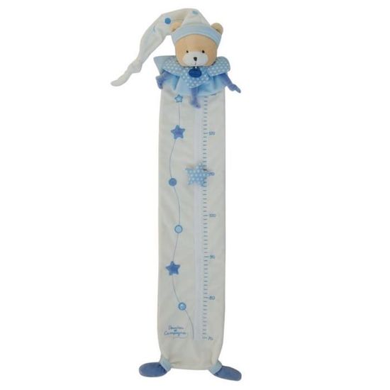 Doudou et Compagnie Toise Ours PETIT CHOU Bleu blanc jusqu a 130 cm Chambre bebe garcon Cdiscount Puericulture Eveil bebe