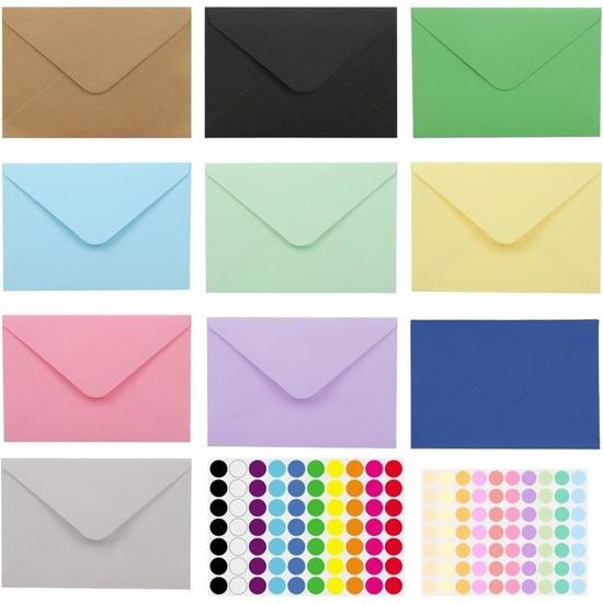 Ensemble Papeterie 50 Feuilles + 50 Enveloppes + 60 Autocollants - Design Aquarelle, Pour Lettres Et Cartes