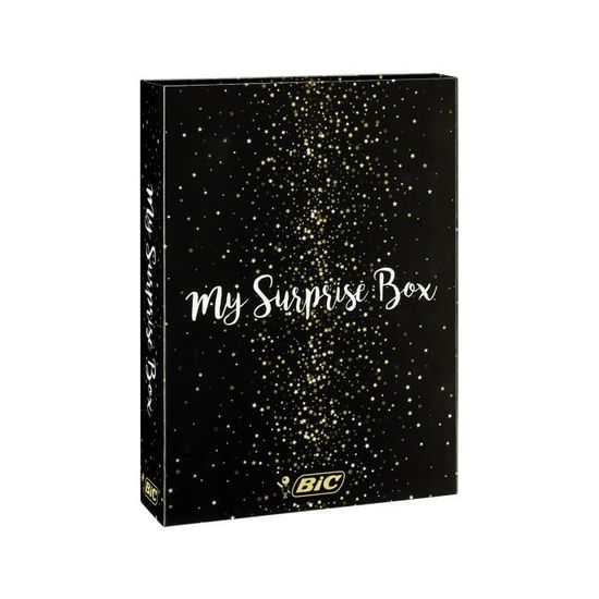BIC My Surprise Box - Coffret Cadeau de 14 Produits d'Écriture, 4 Stylos-Bille/5 Feutres Métallisés/ 5 Stylos Gel, 1 Bloc de Notes