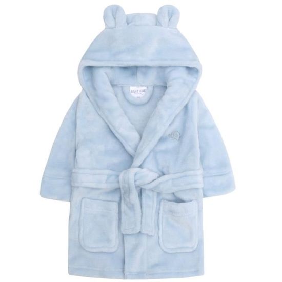 Robe de chambre bébé peignoir polaire bleu garçon fille 12-18 mois