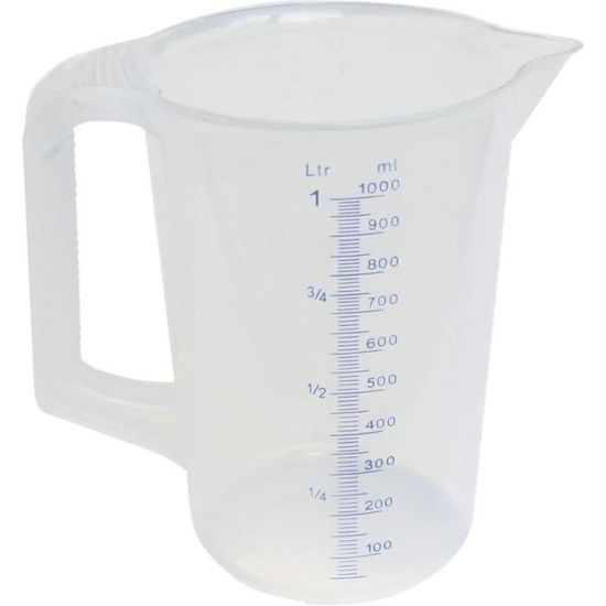 Verre Doseur Professionnel Fackelmann 1 Litre En Plastique SAN Transparent - Précision Et Confort En Cuisine