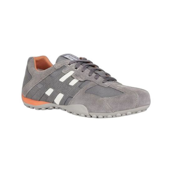 Baskets basses homme Geox Snake Scam Sport Gris clair anthracite Cuir Confort exceptionnel Gris clair anthracite Cdiscount Chaussures