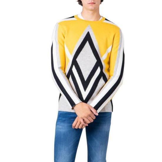 Pull molleton Homme Jaune KENZO GR44477 Col roule Hiver Jaune Cdiscount Pret a Porter