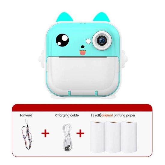 Photo Creator, Appareil Photo numérique à Impression instantanée pour Enfants avec étui de Protection, imprimante Thermique intégrée, Pas Besoin d 'encre. Plus de 1000 Impressions, Rechargeable, 8