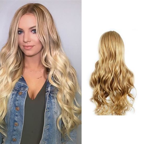 Perruque Blonde Méchée Cuivré Chocolat Avec Bandeau - Synthétique Bouclée