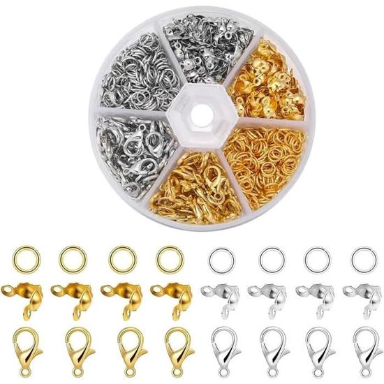 Fermoir Anneau à Ressort En Argent 925 - 15mm - Pour Bracelets Et Colliers DIY Bijoux
