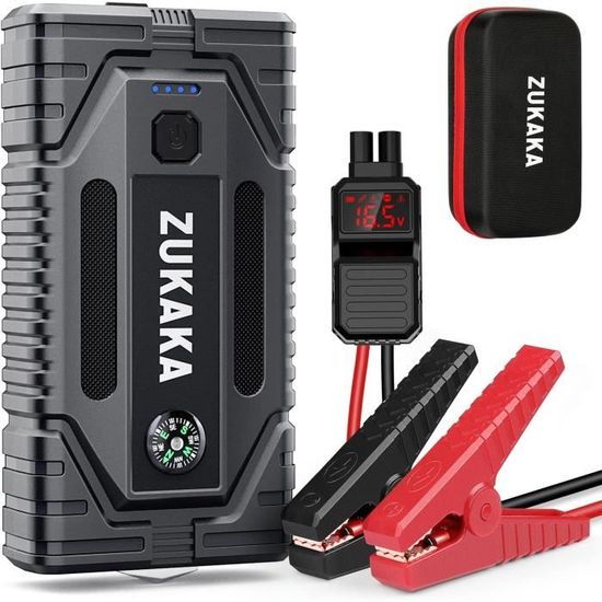 Booster Batterie 2000A 21800mAH, 12V Démarreur de Voiture Portable ZUKAKA  (Jusqu'à 6.5L Diesel ou 8.0L Gaz), Jump Starter avec Pinc - Cdiscount Auto
