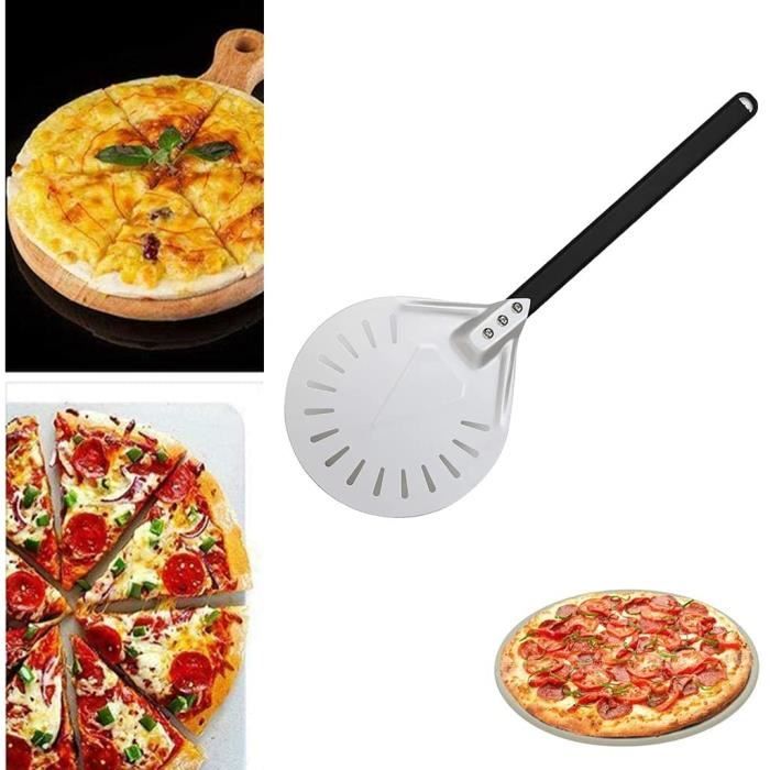Zio Pepe Pelle à Pizza Perforée Pro – Acier Inox 25 Cm + Manche 175 Cm – Idéale Pizzaiolo Maison