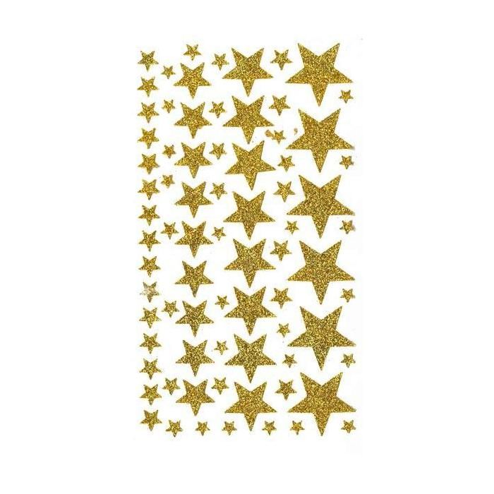 Stickers étoiles à paillettes dorées