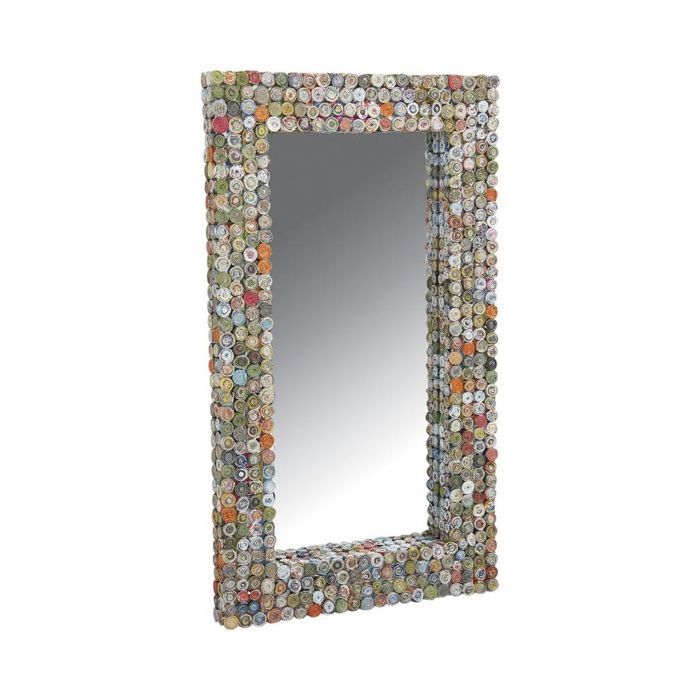 Miroir rectangulaire en papier recyclé.