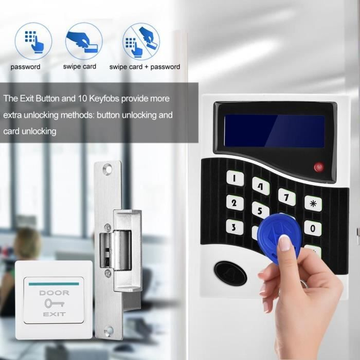 Kit de système de contrôle d'accès de porte 010ID RFID avec aucun bouton 10 de sortie télécommande