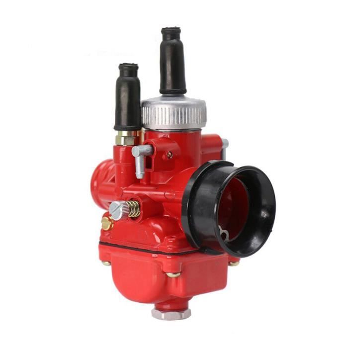 Mota Carburateur PHBG 17 mm Racing Red Edition DS Alu 2 tps Moto Scooter Quad pour 50cc motocycle starter à câble admission souple
