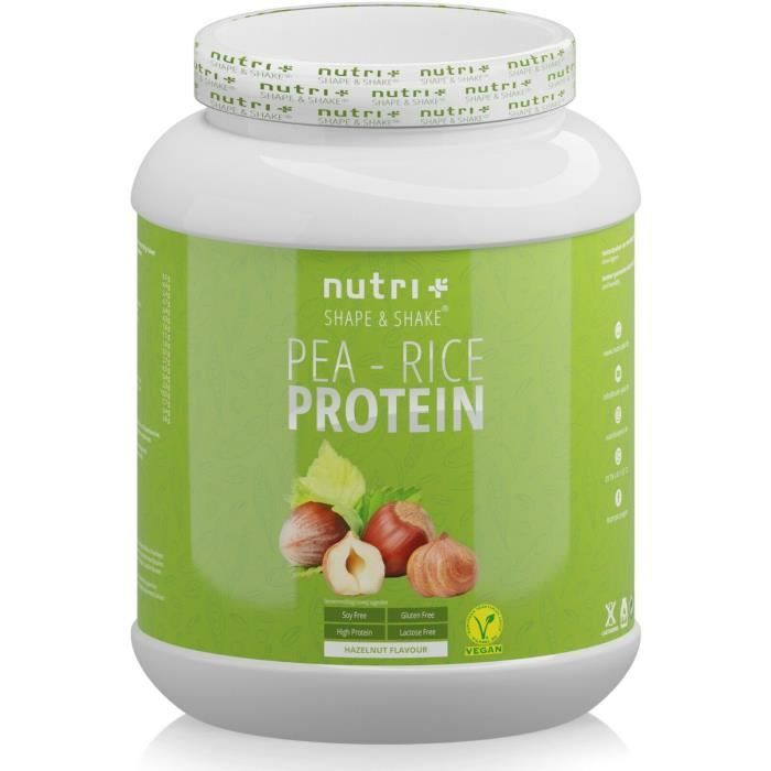 NUTRI-PLUS PEA RICE PROTEIN - Poudre de protéines végétaliennes - Noisette - PROTEINES - 1000g