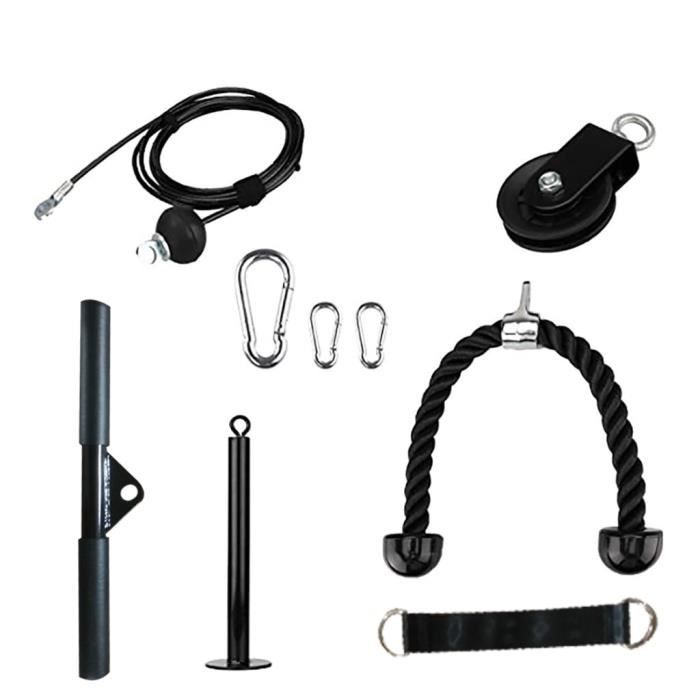 Fitness bricolage poulie câble Machine système d'attache bras Biceps Triceps Blaster main force entr - Modèle: Black - HSJSZHA08442