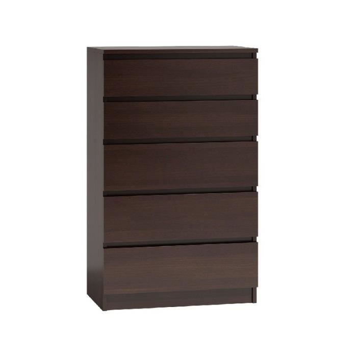 Commode de 5 tiroirs wenge de rangement