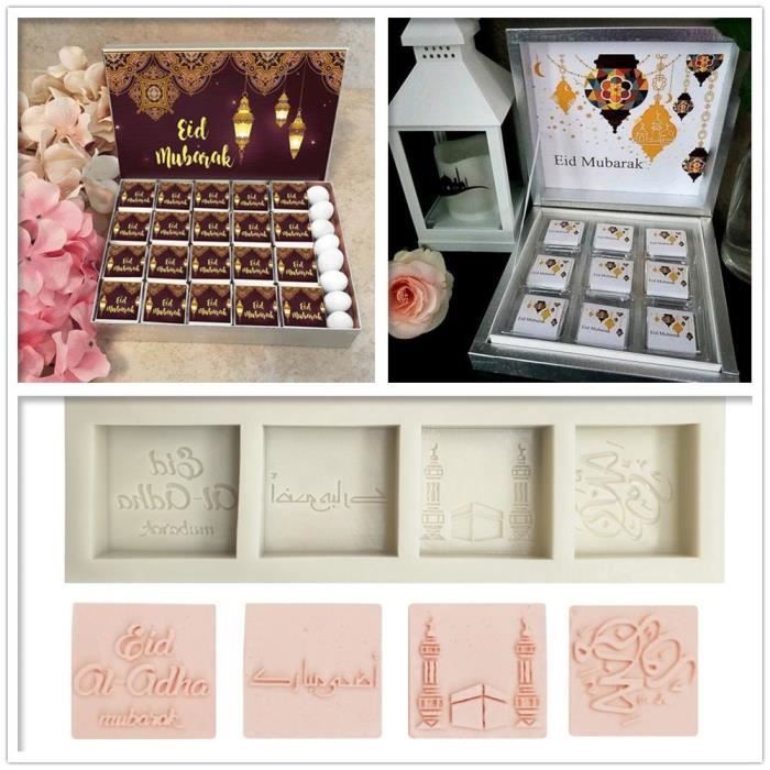Moubarak Eid Silicone chocolat moule gâteau moule Fondant outils gâteau outils ustensiles de cuisine outils de cuisson Cookie