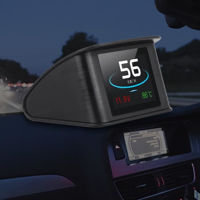 Au Digital Compteur de Vitesse Universel Affichage Tête Haute HUD OBD2 Avertissement de Vitesse et Consommation -QNQ