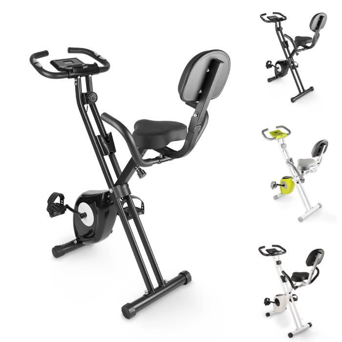 YEZOOS X-Bike Pro Vélo d'appartement pliable avec ordinateur d´entraînement & pulsomètre - Noir