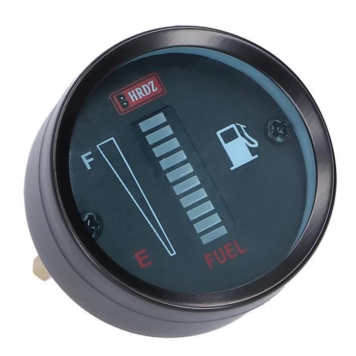 Aramox Jauge de carburant jauge de niveau de carburant de voiture de 2 pouces 52mm avec indicateur de pointeur de carburant E-1/2-F 