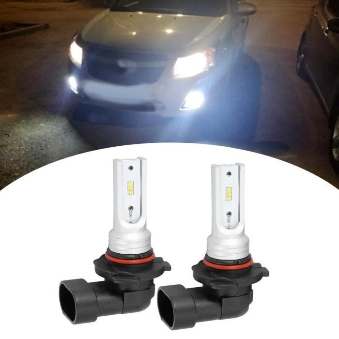 Qiilu perles de phare blanches HB3 72W 6000K 2pcs 9005 HB3 72W 6000K ampoule de phare blanc LED antibrouillard perles avec décodage