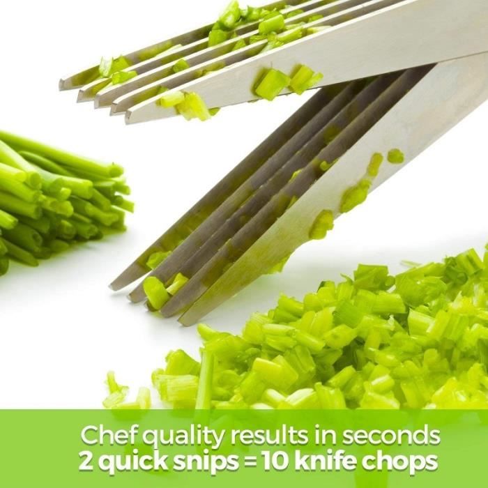 Couteau à trancher,Ciseaux coupe légumes manuel en acier inoxydable Pour 5 couches échalote râpée, ciseaux à herbes, couteaux de