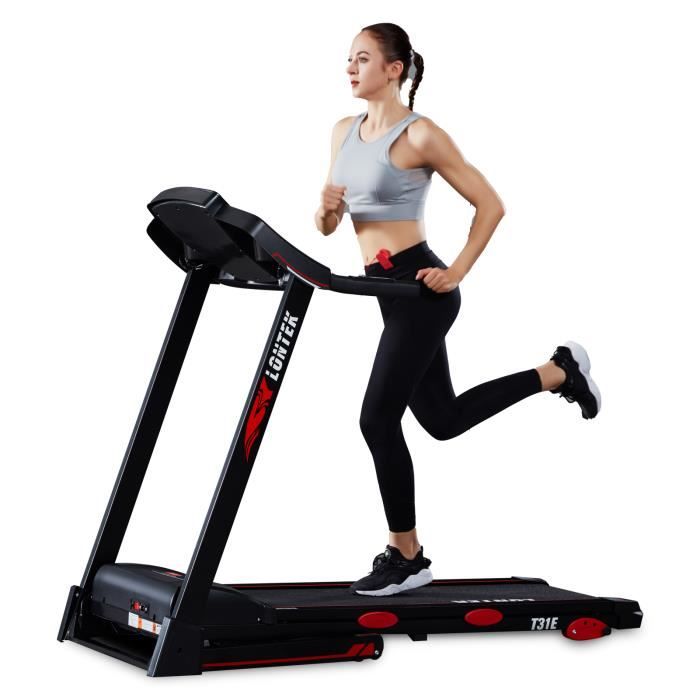 LONTEK Tapis de Course 16km-h, Tapis Roulant Pliable Motorisé