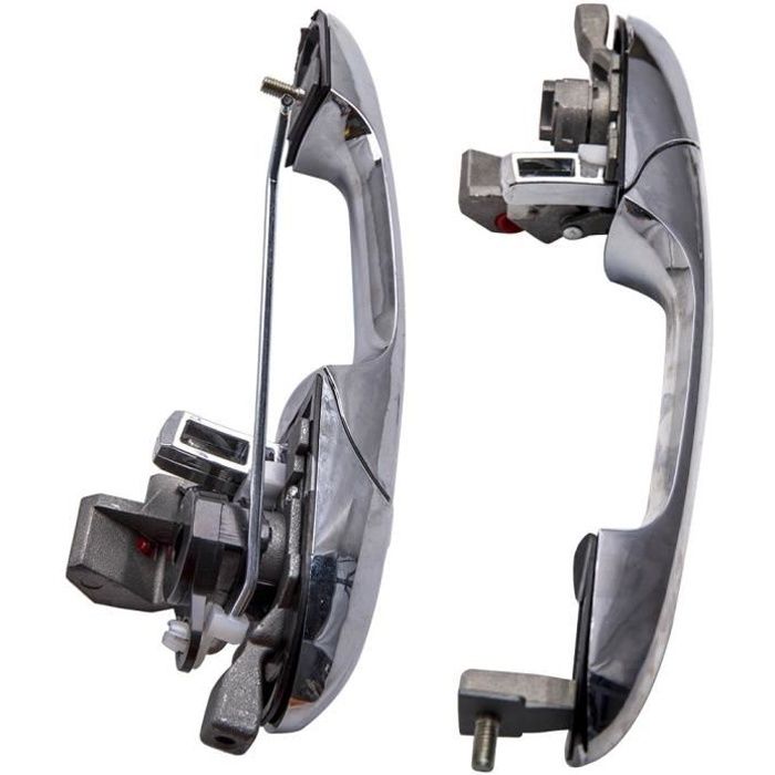 Paire Poignée de porte extérieur Avant Gauche + Droite Chrome pour Fiat 500 2007