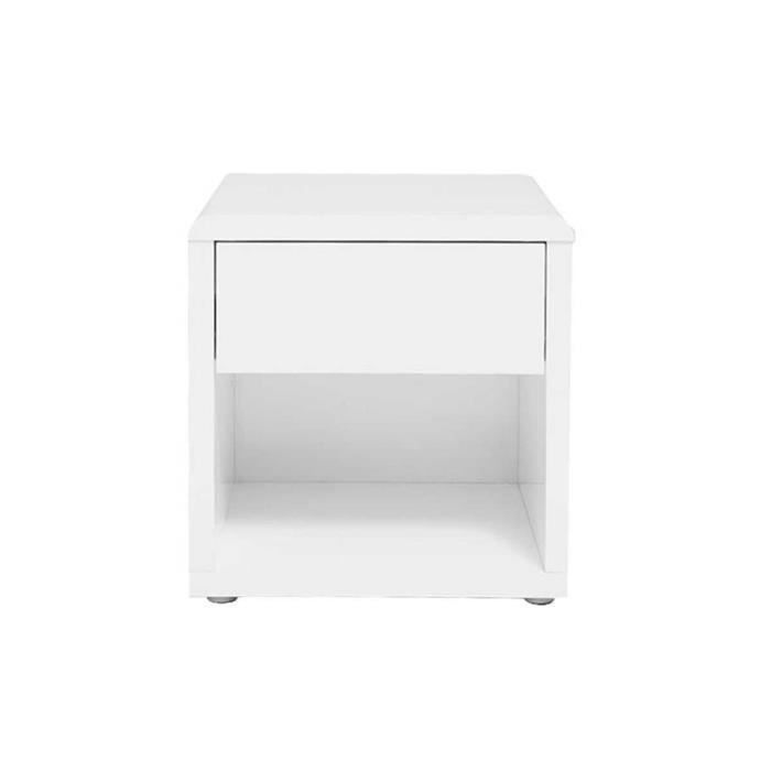 Miliboo - Table de chevet design laquée blanche ELIO