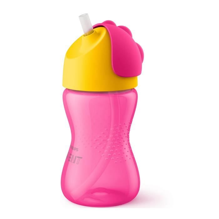 PHILIPS AVENT SCF798/02 Tasse à paille 300ml 12 mois+ Rose/Jaune